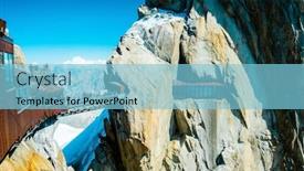  Presentation with winter in the swiss alps - Audience pleasing presentation consisting of footbridge-on-aiguille-du-midi backdrop and a light blue colored foreground