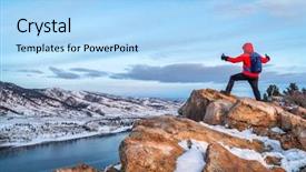  Presentation with contemplating - Presentation theme consisting of foothills near fort collins colorado background and a light blue colored foreground