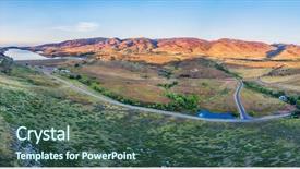  Presentation with fort - Presentation theme featuring foothills near fort collins colorado background and a ocean colored foreground