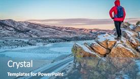  Presentation with contemplating - PPT theme consisting of foothills near fort collins colorado background and a teal colored foreground