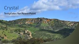  Presentation with poppies - Presentation theme featuring foothills-of-irvine-regional-park background and a light blue colored foreground