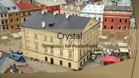  Presentation with architecture old - Presentation design consisting of foothpath - architecture of old town background and a  colored foreground