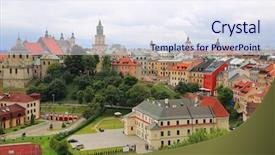  Presentation with architecture old - Cool new PPT theme with retirement businessman at work backdrop and a  colored foreground.