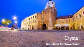  Presentation with naval map history old - PPT theme consisting of foothpath - cracow gate of old town background and a gray colored foreground