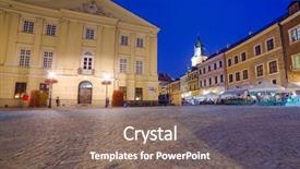  Presentation with old west cowboy - Beautiful presentation design featuring foothpath - old town of lublin backdrop and a  colored foreground