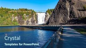  Presentation with tourists - Theme having footpath-for-tourists-fenced background and a ocean colored foreground