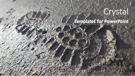  Presentation with footprint - Cool new slides with footprint-in-mud-hiking backdrop and a gray colored foreground