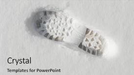  Presentation with footprint - PPT layouts featuring footprint in the fresh white snow background and a light gray colored foreground