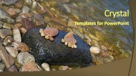  Presentation with footprint - PPT layouts having footprint made up of stones background and a tawny brown colored foreground