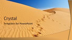  Presentation with sand dunes - Cool new slide set with footprints blue beach - beautiful sand dunes backdrop and a yellow colored foreground