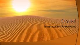  Presentation with beach ball sand dunes - PPT theme featuring footprints blue beach - sand dunes landscape background and a  colored foreground