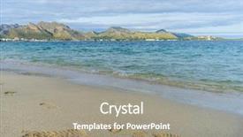  Presentation with footprint - Presentation theme having footprints in the sand background and a  colored foreground