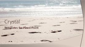  Presentation with footprints sand - Slides with footprints-in-the-sand background and a lemonade colored foreground