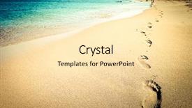  Presentation with footprints sand - Colorful presentation theme enhanced with footprints in the sand backdrop and a lemonade colored foreground