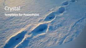  Presentation with footprints - Slides consisting of footprints in the snow background and a seafoam green colored foreground