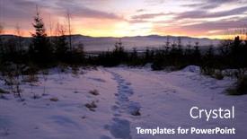 Presentation with footprints - Amazing theme having footprints-in-the-snow backdrop and a violet colored foreground