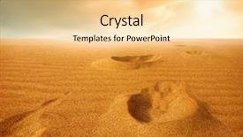  Presentation with footprints sand - Colorful slide deck enhanced with footprints on sand dune sahara backdrop and a blonde colored foreground