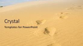  Presentation with footprints sand - Amazing presentation design having footprints on sand dune sahara desert backdrop and a yellow colored foreground