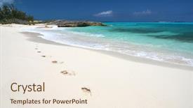  Presentation with bahamas - Presentation featuring footprints on the desrt beach background and a cream colored foreground