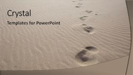  Presentation with footprints sand - Colorful presentation enhanced with footprints on the sand extreme backdrop and a light gray colored foreground