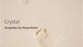  Presentation with footprints - Cool new slide deck with footprints on the sandy beach backdrop and a lemonade colored foreground