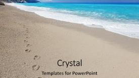  Presentation with footprints - Audience pleasing slide deck consisting of footprints on the sandy beach backdrop and a  colored foreground