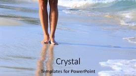  Presentation with footprints sand - Presentation consisting of footprints sand - nice legs of a pretty background and a light blue colored foreground