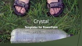  Presentation with plastic bottle pollution - Amazing slide set having foots-and-used-plastic-bottle backdrop and a tawny brown colored foreground