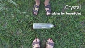  Presentation with plastic bottle pollution - Colorful presentation theme enhanced with foots-and-used-plastic-bottle backdrop and a dark gray colored foreground