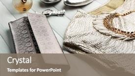  Presentation with look - Presentation theme with womens footwear - composition of woman's fashion look background and a gray colored foreground