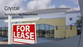  Presentation with commercial real estate - Amazing PPT theme having for lease real estate backdrop and a light blue colored foreground