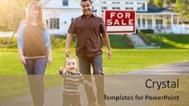  Presentation with estate - Colorful PPT layouts enhanced with for sale real estate backdrop and a coral colored foreground