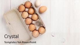  Presentation with cardboard - Beautiful slides featuring fora da caixa - cardboard egg box on wooden backdrop and a lemonade colored foreground