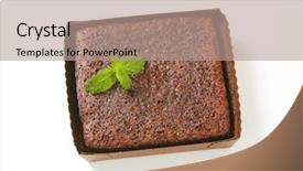  Presentation with white chocolate - Audience pleasing PPT theme consisting of fora da caixa - chocolate brownie cake in paper backdrop and a coral colored foreground