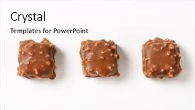  Presentation with nuts milk - Colorful presentation design enhanced with fora da caixa - three milk chocolate pralines backdrop and a pink colored foreground