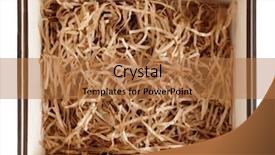  Presentation with box - Amazing slide set having fora da caixa - wooden box with shredded paper backdrop and a coral colored foreground