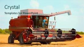  Presentation with forage - PPT layouts consisting of forage crops - combine harvester in field background and a cool aqua colored foreground