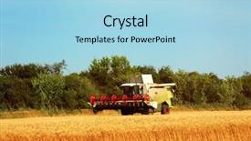  Presentation with forage - Colorful PPT layouts enhanced with forage crops - combine harvester in field backdrop and a light blue colored foreground
