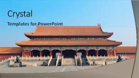  Presentation with forbidden city - Colorful presentation theme enhanced with asian empire tradision - pagoda architecture in forbidden city backdrop and a  colored foreground