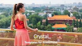  Presentation with forbidden city - Beautiful slides featuring forbidden city in beijing backdrop and a coral colored foreground