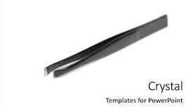  Presentation with one person black shadow - Beautiful slide deck featuring forceps - one black tweezers isolated backdrop and a  colored foreground