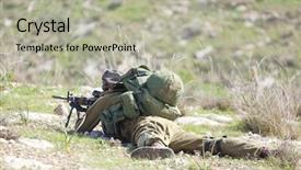  Presentation with internship defense - Slides enhanced with forces - paratroopers brigade during training background and a mint green colored foreground