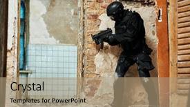  Presentation with military - Slides with clean-up operation mission background and a coral colored foreground