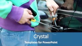  Presentation with sleepy yawning man driving car - Beautiful slides featuring forcing doors - man burglar stealing car backdrop and a teal colored foreground