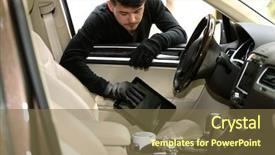  Presentation with man relaxing on massage table - Beautiful slide set featuring forcing doors - man burglar steals the tablet backdrop and a  colored foreground