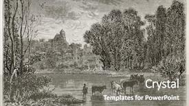  Presentation with ford - Presentation theme consisting of ford - montigny-sur-loing old view france created background and a gray colored foreground