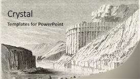  Presentation with rocky - Amazing PPT theme having ford - old illustration of rocky landscape backdrop and a light gray colored foreground