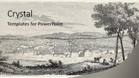  Presentation with view - Theme featuring ford - old view of le chaux-de-fonds background and a light gray colored foreground