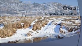  Presentation with mountain stream - Presentation featuring ford - ranch road crossing stream background and a light blue colored foreground