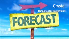  Presentation with forecast - Colorful theme enhanced with forecast sign with beach background backdrop and a cobalt blue colored foreground